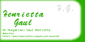 henrietta gaul business card